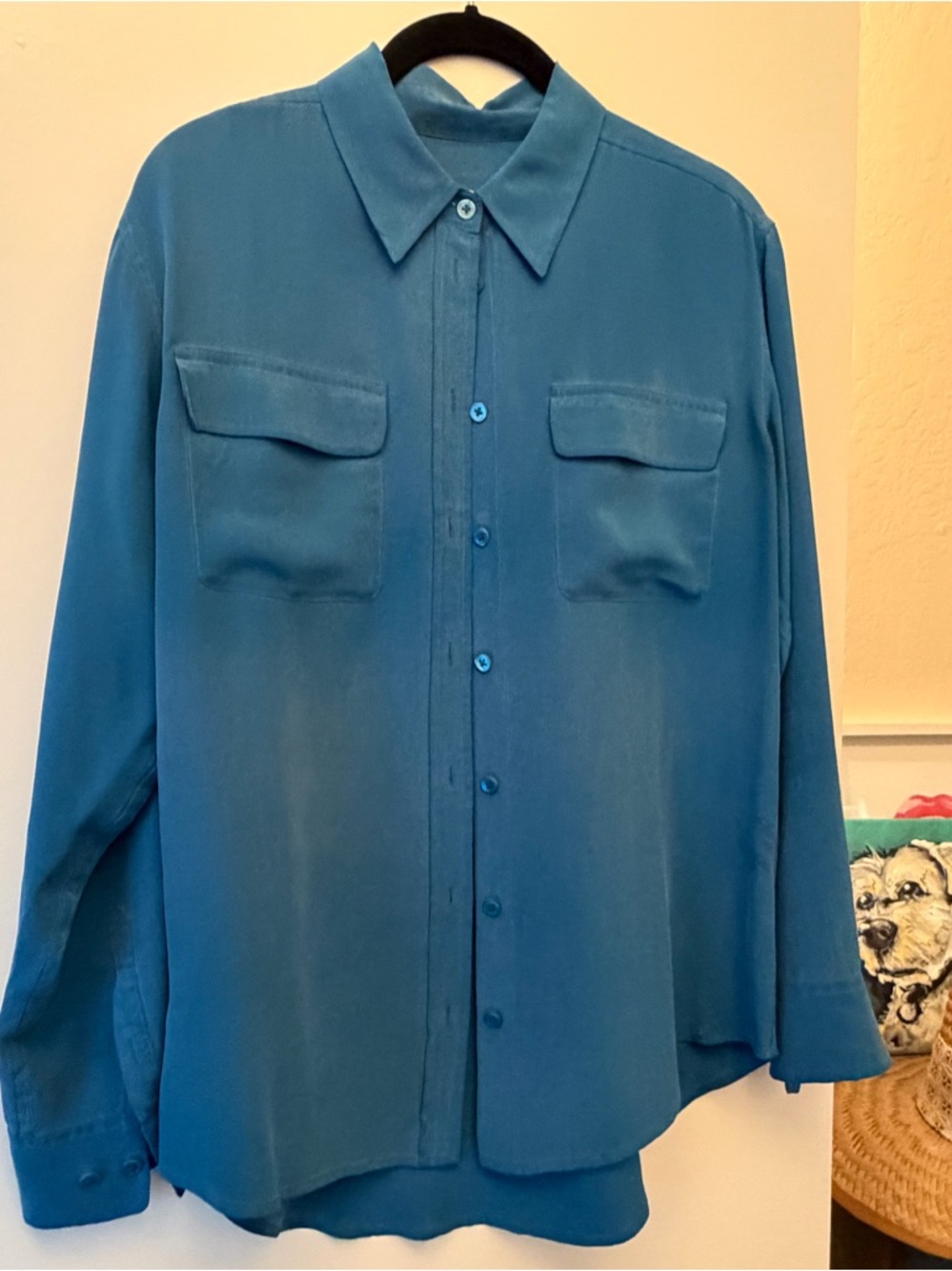 Equipment silk blouse in blue/teal